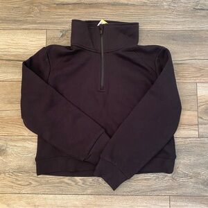 NWT Girls All In Motion Black 3/4 Zip Sweater